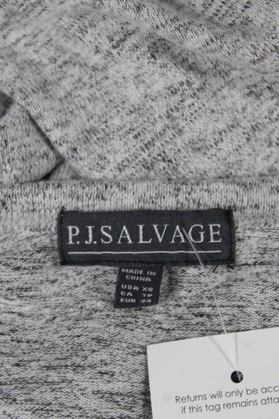 PJ Salvage Womens Gray Star Skull Pullover Rayon Long Sleeve Crew Neck Size XS