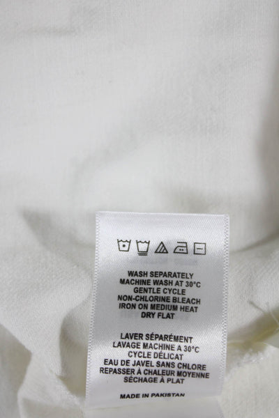 DL1961 Women White Cotton Collared Button-Up Long Sleeve Blouse Size S