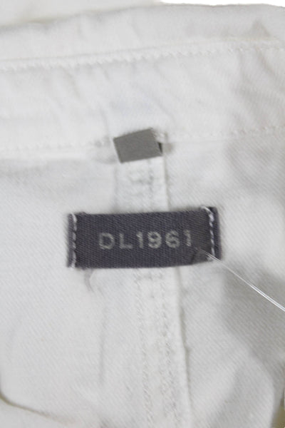 DL1961 Women White Cotton Collared Button-Up Long Sleeve Blouse Size S