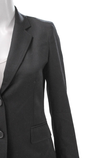 J Crew Womens Wool Blazer Black Button Long Sleeve Size S