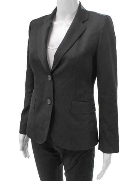 J Crew Womens Wool Blazer Black Button Long Sleeve Size S