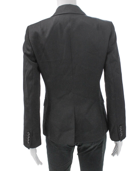 J Crew Womens Wool Blazer Black Button Long Sleeve Size S