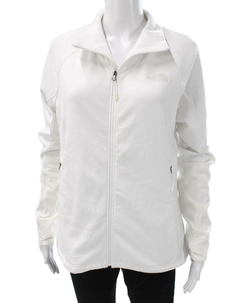 The North Face Womens Track Jacket White Polyester Blend Size M