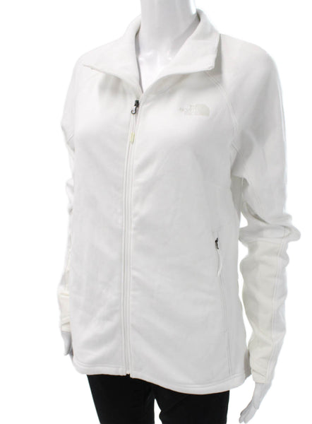 The North Face Womens Track Jacket White Polyester Blend Size M