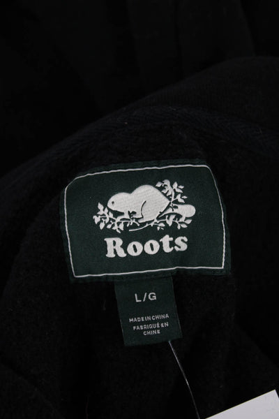 Roots Unisex Adults Pullover Sweatshirt Gray Collared Long Sleeve Cotton Size L