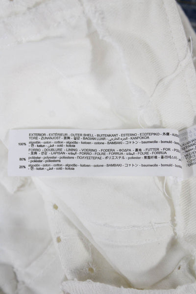 Zara Women Cut-Off Shorts White Cotton Button Closure Size 6