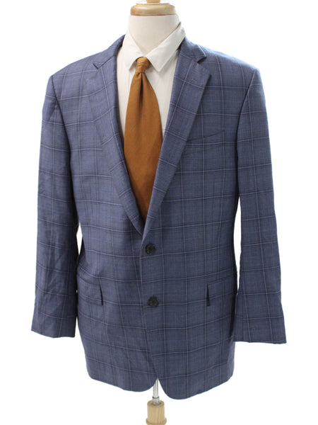Brooks Brothers Mens Blazer Blue Plaid Wool Button Big & Tall Size 44