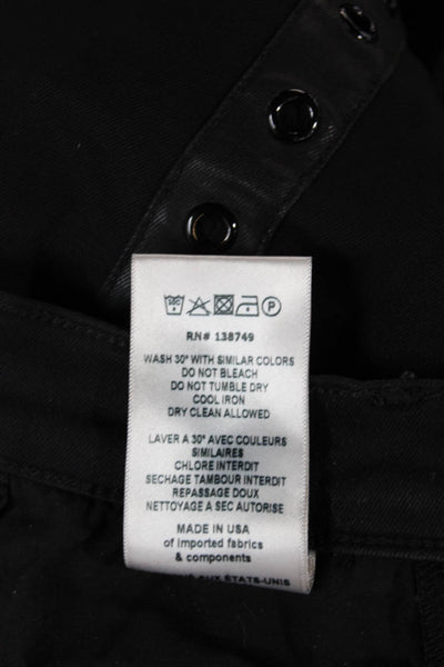 Etienne Marcel Womens Skinny Jeans Black Low Rise Button Cotton Size 25