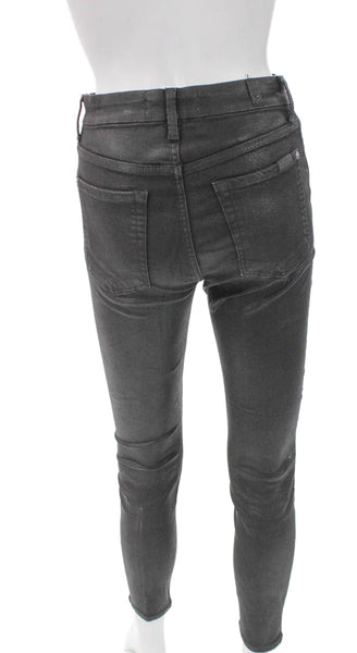 7 For All Mankind Women Skinny Black Jeans Size 26