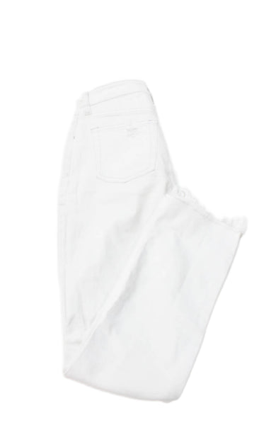 Joes Jeans Women Straight Jeans White Mid-Rise Cotton Blend Size 26