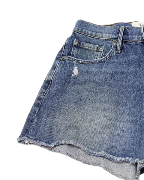 Frame Womens Cut-Off Shorts Blue Button 97.5% Cotton Solid Size 25