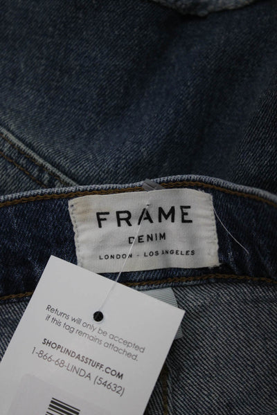 Frame Womens Cut-Off Shorts Blue Button 97.5% Cotton Solid Size 25