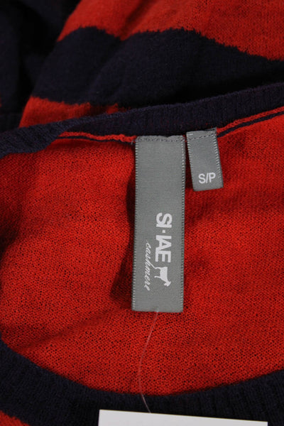 Si Iae Womens Cashmere Geometric Crewneck Pullover Orange Size S