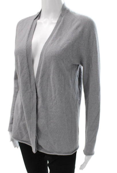 Inhabit Womens Cardigan Sweater V Neck Cashmere Gray Long Sleeve Size S