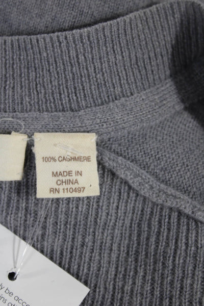 Inhabit Womens Cardigan Sweater V Neck Cashmere Gray Long Sleeve Size S