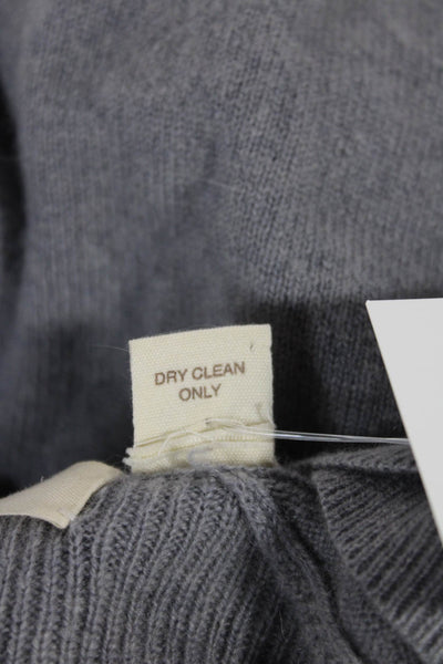 Inhabit Womens Cardigan Sweater V Neck Cashmere Gray Long Sleeve Size S