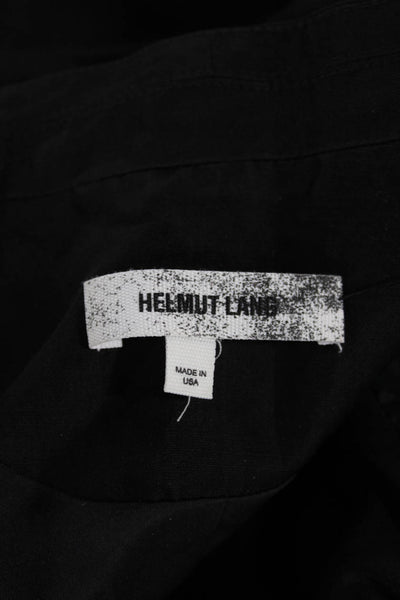 Helmut Lang Womens Black Ramie Basic Jacket 3/4 Sleeve Button Size S