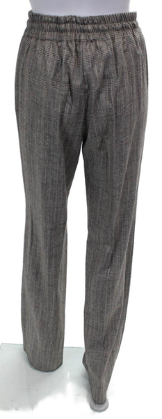 Marella Women Dress Pants Gray Plaid Viscose Drawstring Inseam 34 Size 10