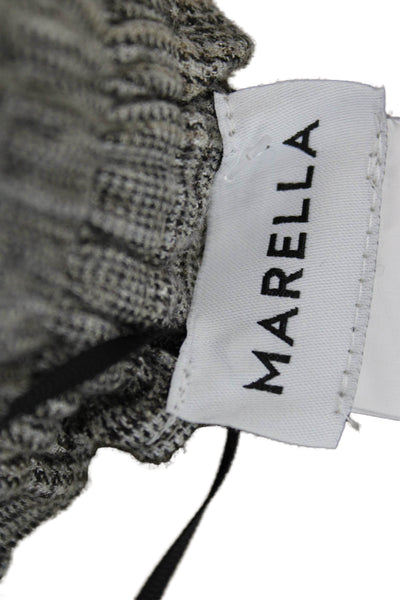 Marella Women Dress Pants Gray Plaid Viscose Drawstring Inseam 34 Size 10
