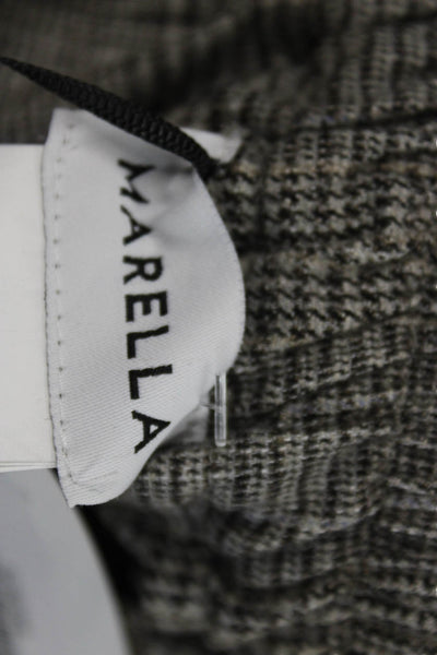 Marella Womens Dress Pants Gray Plaid Viscose Drawstring Size 4
