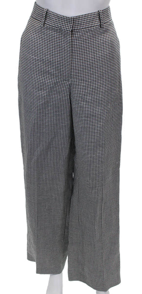 Theory Womens Dress Pants Multicolor Linen Check Zip Size 00