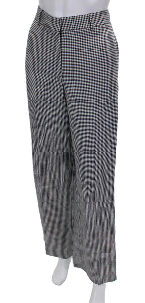 Theory Womens Dress Pants Multicolor Linen Check Zip Size 00