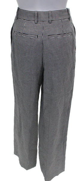 Theory Womens Dress Pants Multicolor Linen Check Zip Size 00