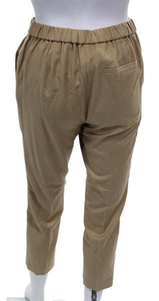 Theory Womens Cropped Pants Beige Virgin Wool Pull On Size 00