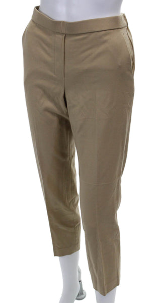 Theory Womens Ankle Pants Beige Wool Zip Size 12
