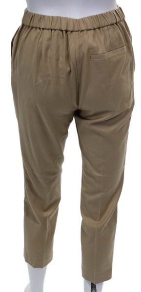 Theory Womens Ankle Pants Beige Wool Zip Size 12