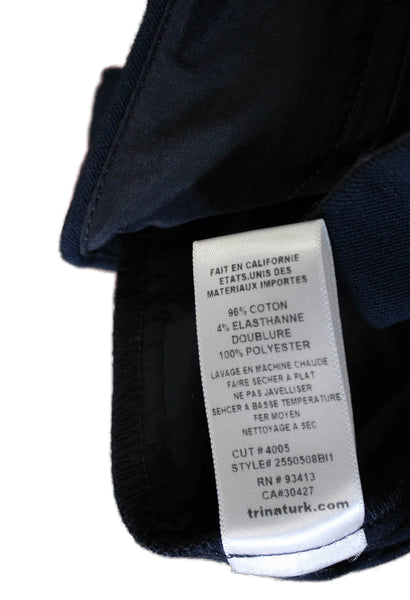Trina Turk Women Dress Pants Blue Cotton Zip Size 2