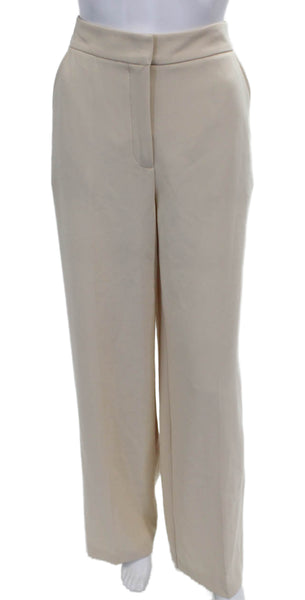 Trina Turk Womens Dress Pants Beige Triacetate Zip Inseam 34 Size 6