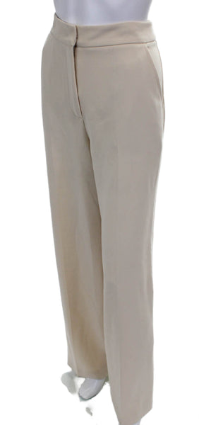 Trina Turk Womens Dress Pants Beige Triacetate Zip Inseam 34 Size 6