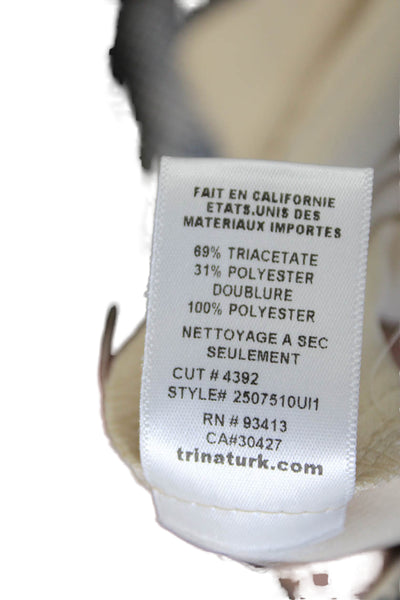 Trina Turk Womens Dress Pants Beige Triacetate Zip Inseam 34 Size 6