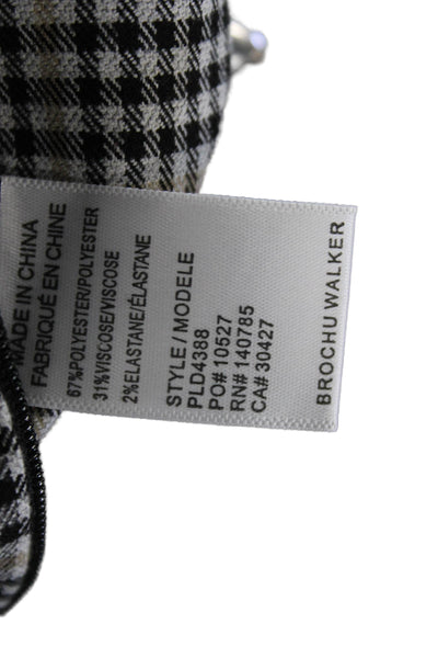 Brochu Walker Womens Cropped Checked Multicolor Polyester Pants Zip Size L