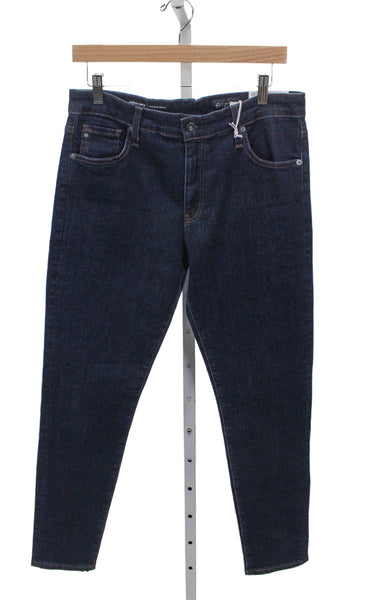 AG Adriano Goldschmied Womens Blue High Rise Tapered Jeans Cotton Blend Size 32
