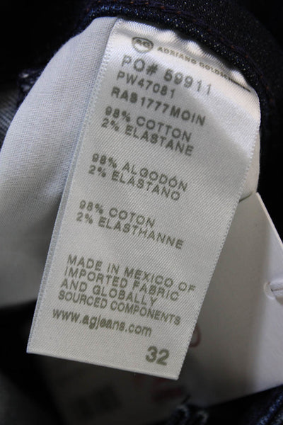 AG Adriano Goldschmied Womens Blue High Rise Tapered Jeans Cotton Blend Size 32