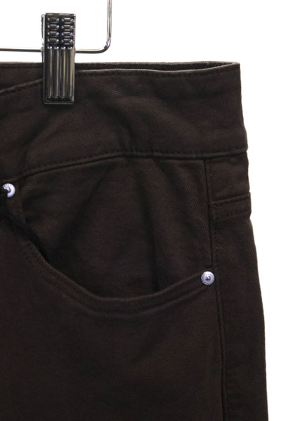 Paige Women Ankle Jeans Brown High Rise Cotton Blend Size 32