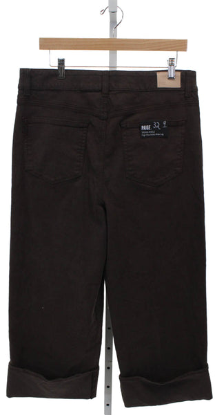 Paige Women Ankle Jeans Brown High Rise Cotton Blend Size 32