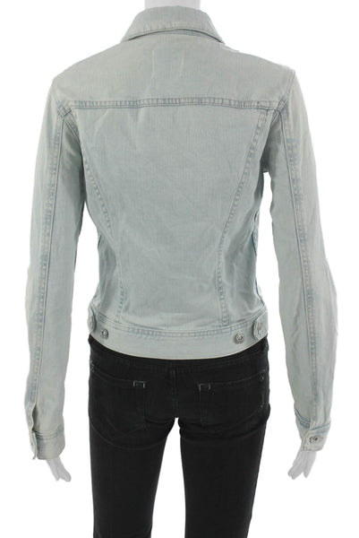 AG Adriano Goldschmied Womens Basic Jacket Blue Button Long Sleeve Size S