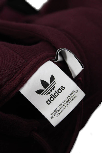 Adidas Womens Purple Cotton Colorblock Pullover Hoodie Long Sleeve Size S