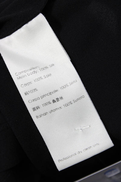3.1 Phillip Lim Womens Tunic Black Silk Collared Long Sleeve Size 6