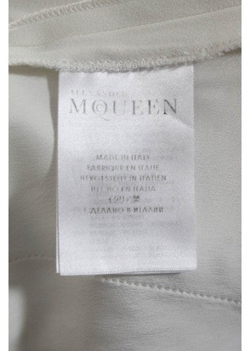 Alexander McQueen White Creased Trousers Dress Pants Size 38