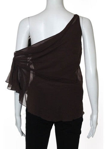 NWT CHLOE Brown Silk Spaghetti Strap One Should Top Sz 34