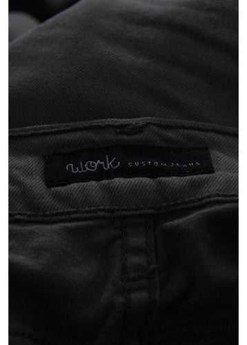 NWT WORK CUSTOM JEANS Green Cotton 7 Pocket Straight Leg Jeans Sz 30