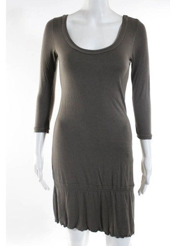 Ozoc Taupe 3/4 Sleeve Knit Dress Size 38