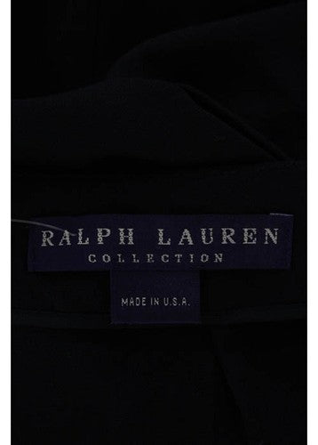 Ralph Lauren Navy Blue Wool High Waist Wide Leg Loose Fit Trousers Size 6