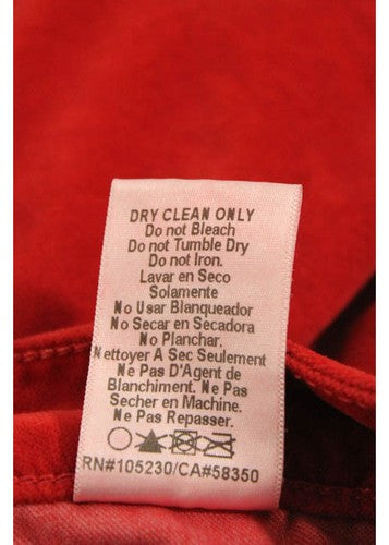 Current Elliot Red Cotton Corduroy Slim Straight Leg Trousers Slacks Size 27