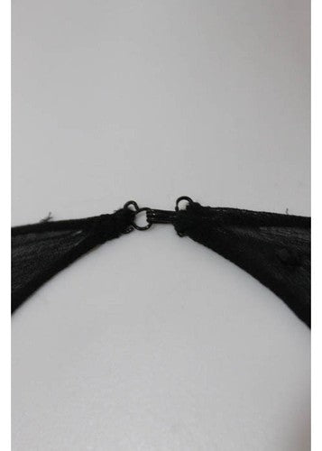 AMEN WENDY Black Silk Sequined Beaded Sheer Top Full Length Dress Sz 4