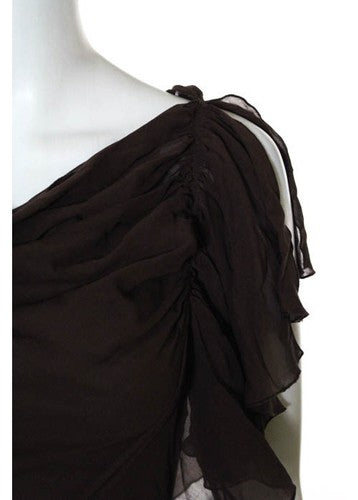 NWT CHLOE Brown Silk Spaghetti Strap One Should Top Sz 34